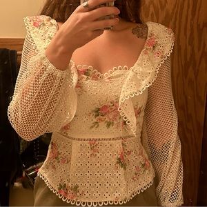 NWOT Elliat floral lace top (retail $375)